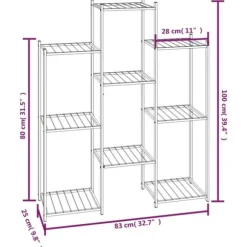 vidaXL blomsterstativ 85x25x100 cm jern sort - Planteborde