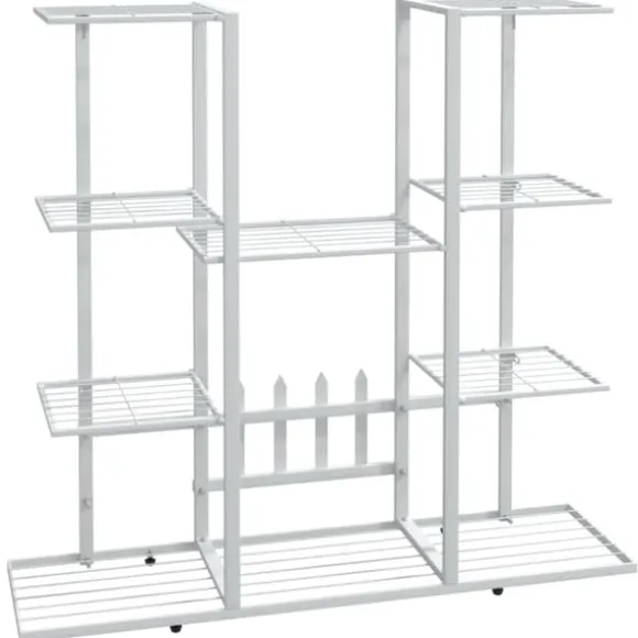 vidaXL blomsterstativ 94,5x25x89 cm jern hvid - Planteborde