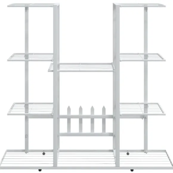 vidaXL blomsterstativ 94,5x25x89 cm jern hvid - Planteborde