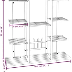 vidaXL blomsterstativ 94,5x25x89 cm jern hvid - Planteborde