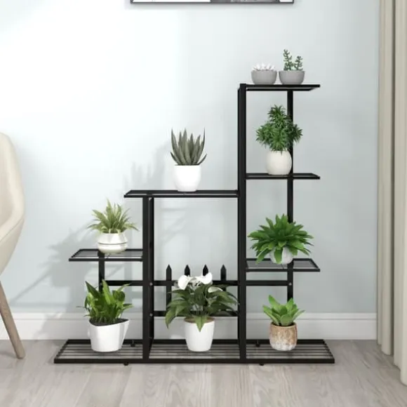 vidaXL blomsterstativ 94,5x25x88 cm metal sort - Planteborde