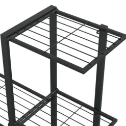 vidaXL blomsterstativ 94,5x25x88 cm metal sort - Planteborde