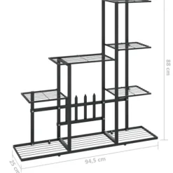 vidaXL blomsterstativ 94,5x25x88 cm metal sort - Planteborde