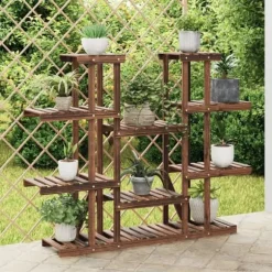 vidaXL blomsterstativ 110x25x110,5 cm massivt fyrretræ - Planteborde