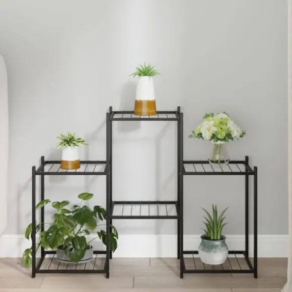 vidaXL blomsterstativ 83x25x60 cm jern sort - Planteborde