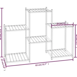 vidaXL blomsterstativ 83x25x60 cm jern sort - Planteborde
