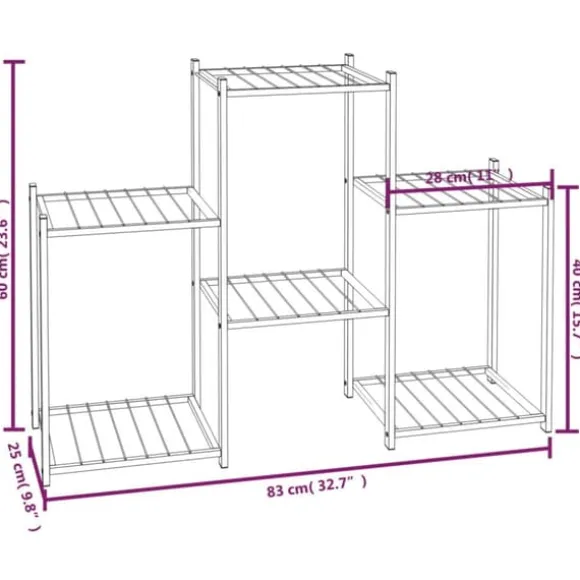 vidaXL blomsterstativ 83x25x60 cm jern sort - Planteborde