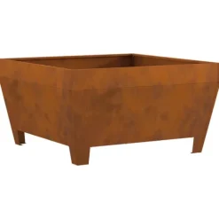 vidaXL Bålsted Brun 80 x 80 x 43 cm Forvitret stål