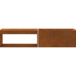 vidaXL Bålsted Brun 160 x 45 x 35 cm Forvitret stål