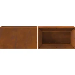vidaXL Bålsted Brun 160 x 45 x 35 cm Forvitret stål