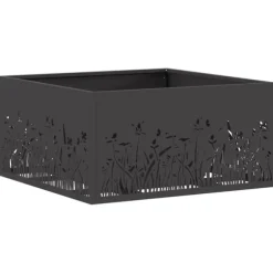 vidaXL Bålsted Sort 60 x 60 x 30 cm Koldvalset stål