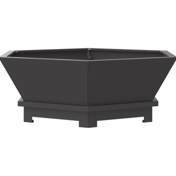 vidaXL Bålsted Sort 75 x 75 x 28 cm Koldvalset stål