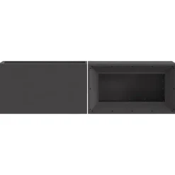 vidaXL Bålsted Sort 160 x 45 x 35 cm Koldvalset stål