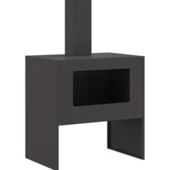 vidaXL Bålsted Sort 60 x 40 x 96 cm Koldvalset stål