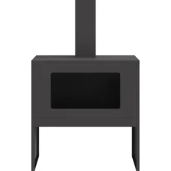 vidaXL Bålsted Sort 60 x 40 x 96 cm Koldvalset stål