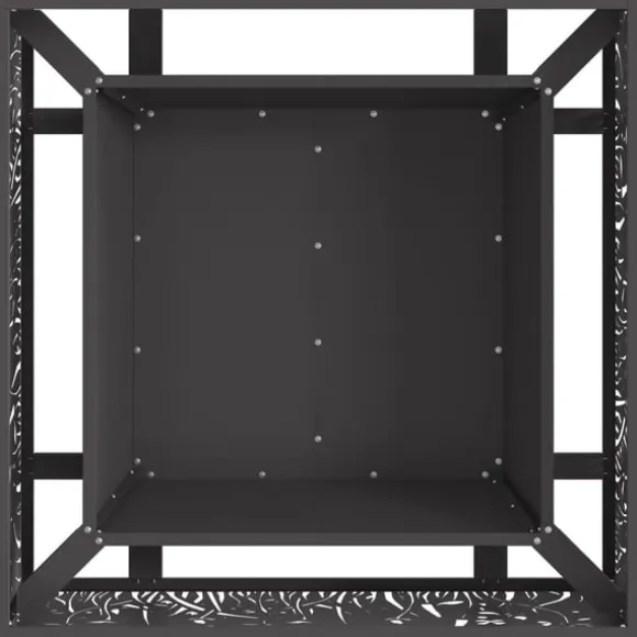 vidaXL Bålsted Sort 80 x 80 x 30 cm Koldvalset stål