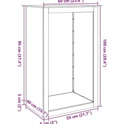 vidaXL Brændereol 60x40x100 cm i vejrbestandigt stål