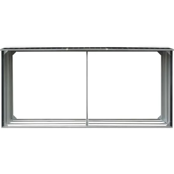 vidaXL brændeskur 330 x 92 x 153 cm galvaniseret stål antracitgrå