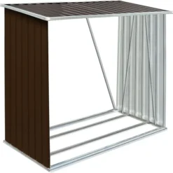 vidaXL brændeskur til haven 163x83x154 cm galvaniseret stål brun - Brændekurve – tilbehør