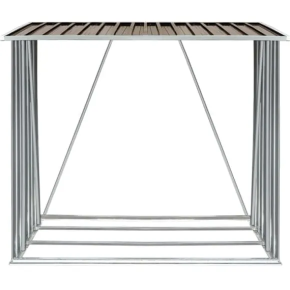 vidaXL brændeskur til haven 163x83x154 cm galvaniseret stål brun - Brændekurve – tilbehør