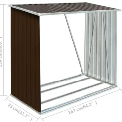 vidaXL brændeskur til haven 163x83x154 cm galvaniseret stål brun - Brændekurve – tilbehør