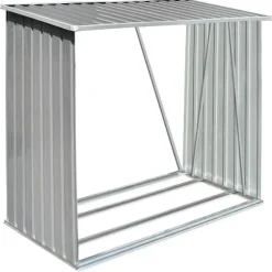 vidaXL brændeskur til haven galvaniseret stål 163 x 83 x 154 cm grå