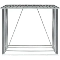 vidaXL brændeskur til haven galvaniseret stål 163 x 83 x 154 cm grå