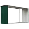 vidaXL brændeskur til haven 330 x 92 x 153 cm galvaniseret stål grøn
