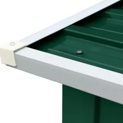 vidaXL brændeskur til haven 330 x 92 x 153 cm galvaniseret stål grøn