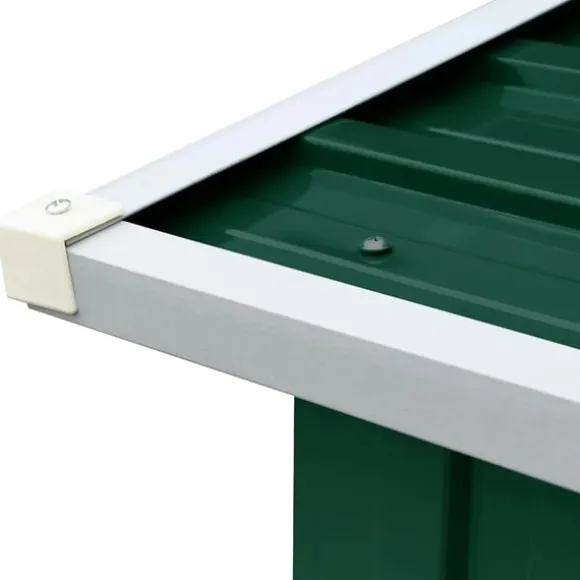 vidaXL brændeskur til haven 330 x 92 x 153 cm galvaniseret stål grøn