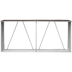 vidaXL brændeskur til haven 330x84x152 cm galvaniseret stål brun