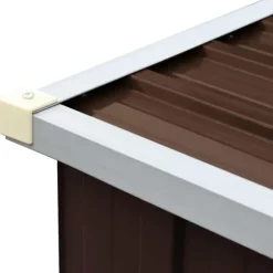 vidaXL brændeskur til haven 330x84x152 cm galvaniseret stål brun