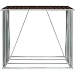 vidaXL brændeskur til haven 163x83x154 cm galvaniseret stål brun