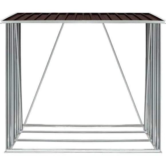vidaXL brændeskur til haven 163x83x154 cm galvaniseret stål brun