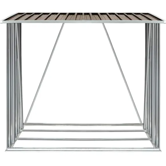 vidaXL brændeskur til haven 163x83x154 cm galvaniseret stål brun