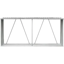 vidaXL brændeskur til haven galvaniseret stål 330x84x152 cm grå