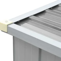 vidaXL brændeskur til haven galvaniseret stål 330x84x152 cm grå