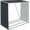 vidaXL brændeskur til haven 163x83x154 cm galvaniseret stål antracitgrå