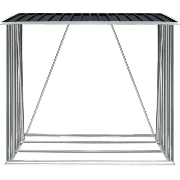 vidaXL brændeskur til haven 163x83x154 cm galvaniseret stål antracitgrå