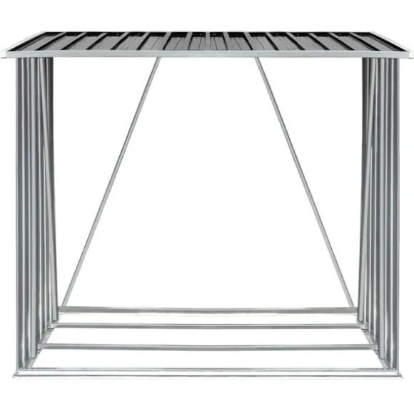 vidaXL brændeskur til haven 163x83x154 cm galvaniseret stål antracitgrå