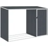 vidaXL brændeskur 245x98x159 cm galvaniseret stål antracitgrå - Skure & Redskabsskure