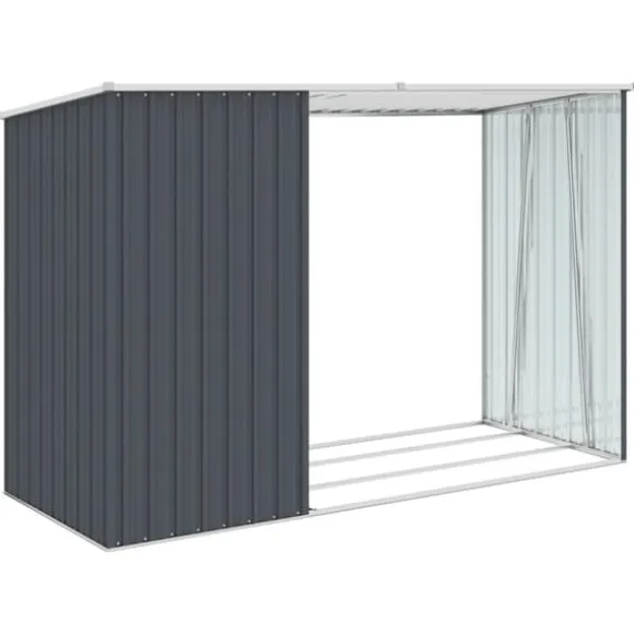 vidaXL brændeskur 245x98x159 cm galvaniseret stål antracitgrå - Skure & Redskabsskure