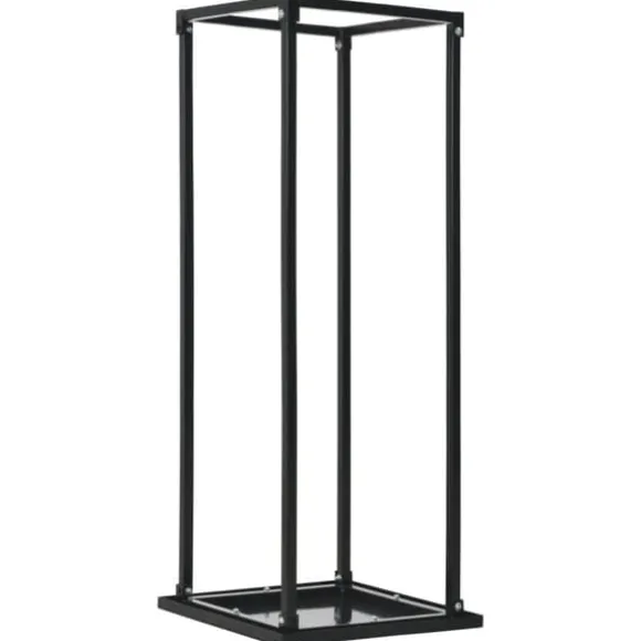 vidaXL brændestativ med bund 37 x 37 x 113 cm sort stål - Brændekurve
