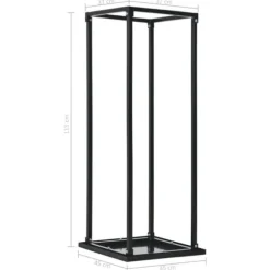 vidaXL brændestativ med bund 37 x 37 x 113 cm sort stål - Brændekurve