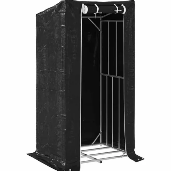 vidaXL Brændestativ med regnslag 100x80x200 cm galvaniseret stål