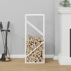 vidaXL brændestativ 40x25x100 cm koldvalset stål hvid