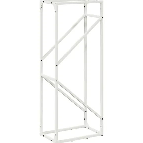 vidaXL brændestativ 40x25x100 cm koldvalset stål hvid