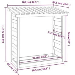 vidaXL brændestativ 108x64,5x110 cm massivt fyrretræ - Brændekurve – tilbehør