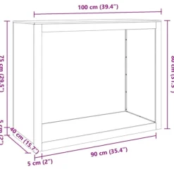 vidaXL brændestativ 100x40x80 cm stål sort