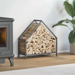 vidaXL brændestativ 60x25x60 cm koldvalset stål antracitgrå